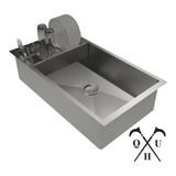 Combo Cuba 80x40 Cozinha Canal Calha Escorredor Organizadora