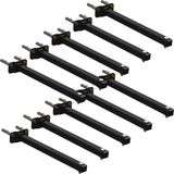 10 Suportes Refletor Base Reta Braço 50 Cm 10 Cjts - Preto