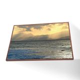 Quadro Praia Canvas Com Vidro Tamanho-moldura 120x80 Caixa Cor Madeira