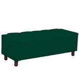Calçadeira Baú Casal Queen Estofada Valencia Veludo Cor Verde Esmeralda