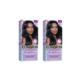 Coloraçao Cor&amp;ton Sem Amonia 1.7 Preto Azulado-kit C/2un