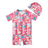 Roupa De Banho Flutuante Infantil Colete De Banho Flotação Poliéster Meninas