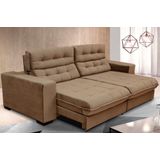 Sofá New Califórnia Molas ensacadas e Pillow Top 3,10 Pluma Castor - Sofá Casa