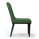 Cadeira Sala De Jantar Base Madeira Preto Kit 4 Sofia Suede D03 - D&#39;rossi Cor Verde