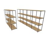 Praleira De Aço Reforçada Mini Porta Pallet 200x60x90 Estante Estoque Bandeja Crua Módulos Conjugados 3 + 5