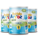 Kit 3 Bebida De Arroz Kids Unilife Sabor Baunilha 500g