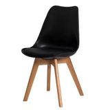 Cadeira Para Sala De Estar Saarinen Leda Sked Lena Base Wood Design Preta