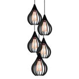 Luminária Teto Lustre Pendente Balcão Cozinha Sala 5 Chile Cor:preto