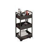 Carrinho De Apoio Estética Salão Industrial 3 Prateleiras Lille Preto-pto M12 - D&#39;rossi
