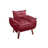 Poltrona/cadeira Decorativa Glamour Com Pés Quadrado Vinho / Bordô