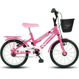 Bicicleta Infantil Aro 16 South Nininha Cesto E Paralama Meninas - Rosa Rosa