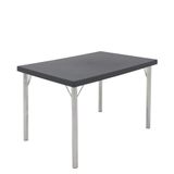 Mesa Tramontina 119 X 79 Cm Beta Em Polipropileno Grafite Com Base Em Alumínio Polido