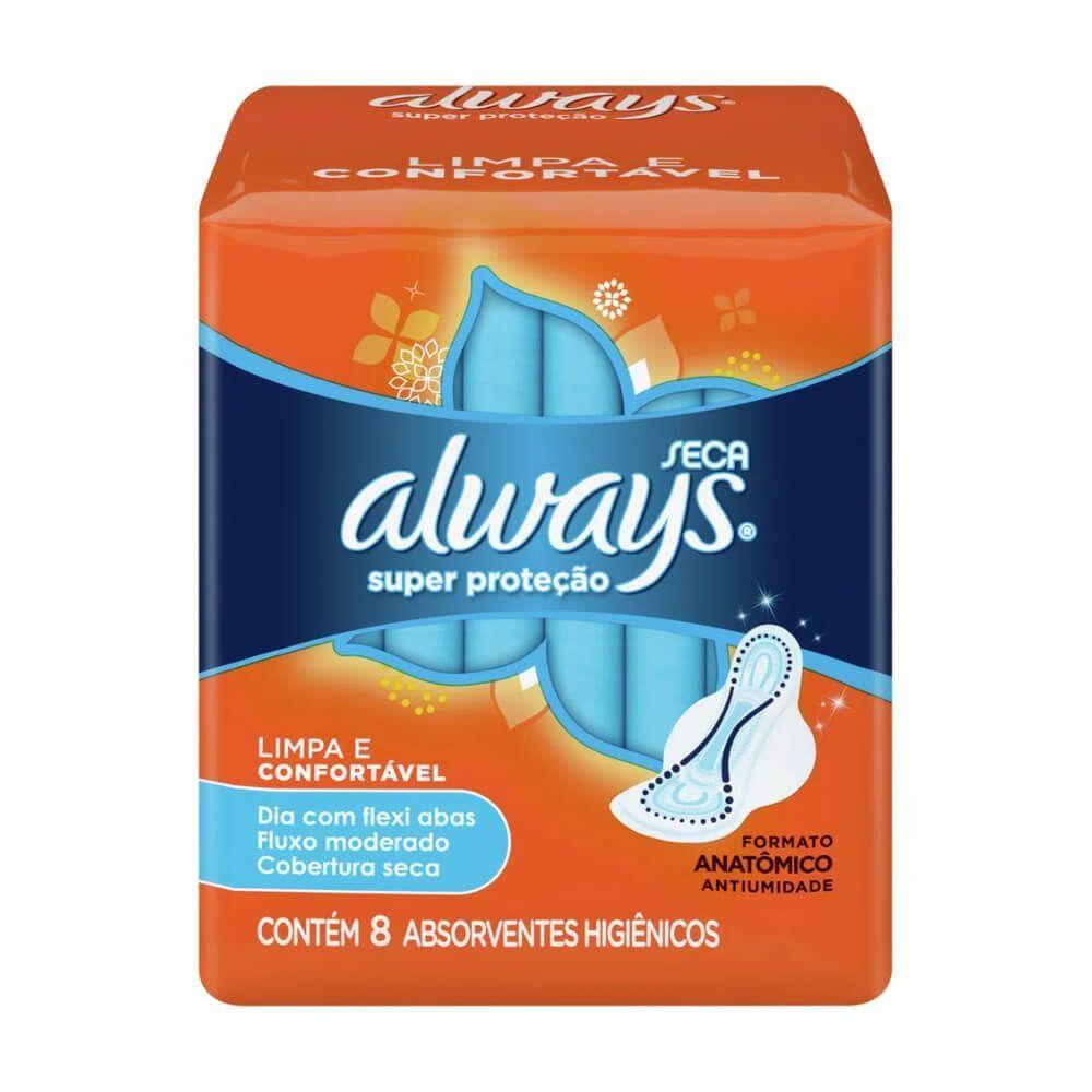 Always Super Proteção Seca C/ Abas C/8 Absorvente