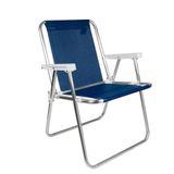 Cadeira de Praia Alta Sannet em Alumínio Cores Variadas Mor Cor: Azul Marinho