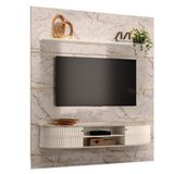 Estante Home Theater Com Bancada Suspensa Bugatti Calacata Off White - Madetec