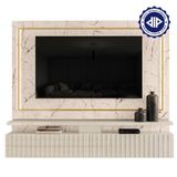 Estante Home Theater Suspenso Gaia Calacata Off White - Madetec