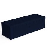 Calçadeira Báu Queen Size Atena 160cm Capitonê Suede Azul Marinho - Desk Design