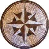 Rosa Dos Ventos Em Mosaico Com Mármores E Granitos Tamanho 120cm