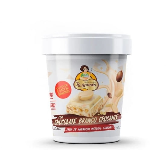 Pasta De Amendoim Integral Gourmet (1,05kg) - La Ganexa Com Chocolate Branco Crocante