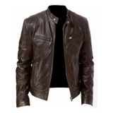 Casual Waterproof Motorcycle Leather Jacket Moderno Homem