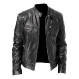 Casual Waterproof Motorcycle Leather Jacket Moderno Homem