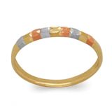 Anel Ouro 18k Tricolor Aparador L 4.5 Tamanho 14