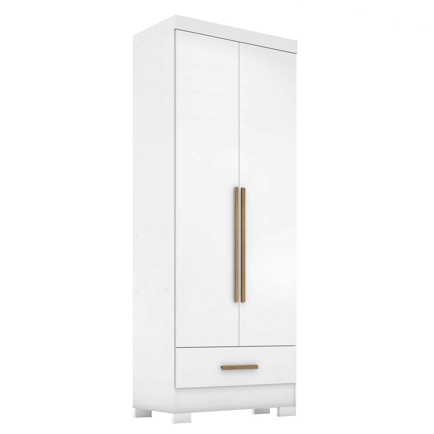 Guarda-roupa 2 Portas 1 Gaveta Smart Plus Espresso Móveis Branco