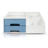 Organizador Multiuso De 2 Gavetas De Mesa Jacki Design Azul
