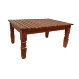 Mesa De Centro Para Jardim Em Madeira Maciça Ripada
