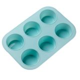 Forma De Silicone 25x17,2x3,5cm Colors Redondo 6 Cavidades Azul