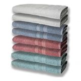 8 Toalhas Grande Felpudas Grossa 80x150 2 Vd 2 Rê 2 Az 2 Br