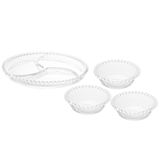 Conjunto Petisqueira E 3 Bowls De Cristal Pearl - Wolff