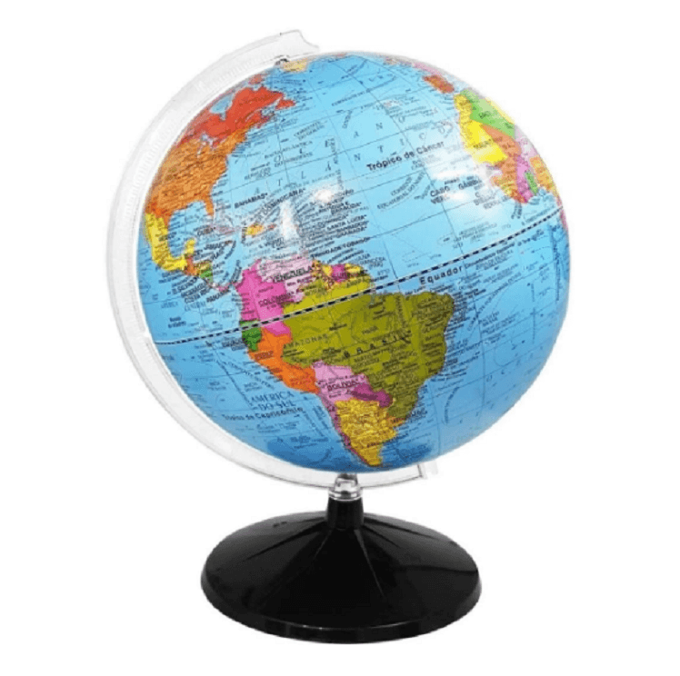 Globo com o mapa do mundo.