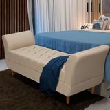 Banco Sapateira Para Cama Queen Size Bege Fluso Shop Jm