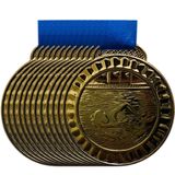 20 Medalhas De Natação Aquática 4.5cm - Acompanha Fita Azul Bronze