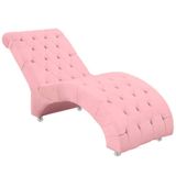 Espreguiçadeira Recamier Divã Para Sala E Clínica Veludo Cor Rosa Bebe