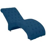 Espreguiçadeira Recamier Divã Para Sala E Clínica Veludo Cor Azul Marinho