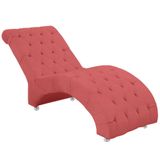 Espreguiçadeira Recamier Divã Para Sala E Clínica Veludo Cor Rose