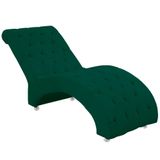 Espreguiçadeira Recamier Divã Para Sala E Clínica Veludo Cor Verde Esmeralda