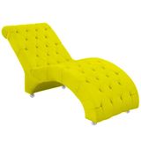 Espreguiçadeira Recamier Divã Para Sala E Clínica Veludo Cor Amarelo