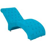 Espreguiçadeira Recamier Divã Para Sala E Clínica Veludo Cor Azul Claro