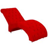 Espreguiçadeira Recamier Divã Para Sala E Clínica Veludo Cor Vermelho