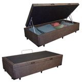 Cama Box Baú Solteiro Suede Sereneprime Marrom 88x188x44