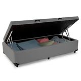 Cama Box Baú Solteiro Sintético Sereneprime Cinza 88x188x44