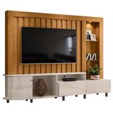 Estante Home Theater Le Mans Naturale Off White - Madetec