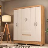Guarda-Roupa Casal Ambiente Flash 2 Amêndola Touch Off White - Demóbile