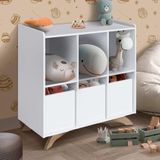 Nicho Organizador Infantil Com 6 Nichos Branco Com 3 Cubos Brancos Olma Shop Jm