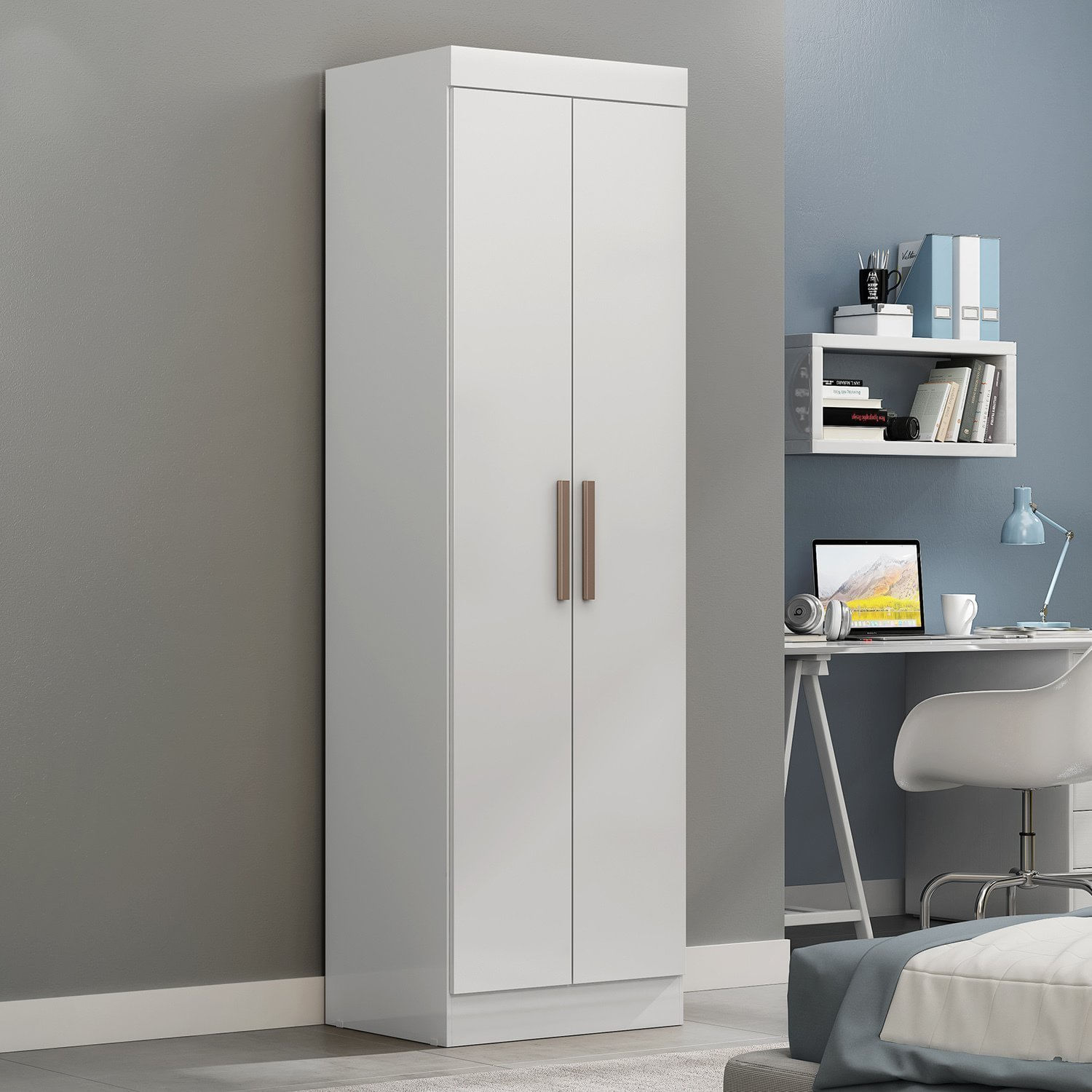 Guarda-roupa Compacto 2 Portas Mdp Paris Branco