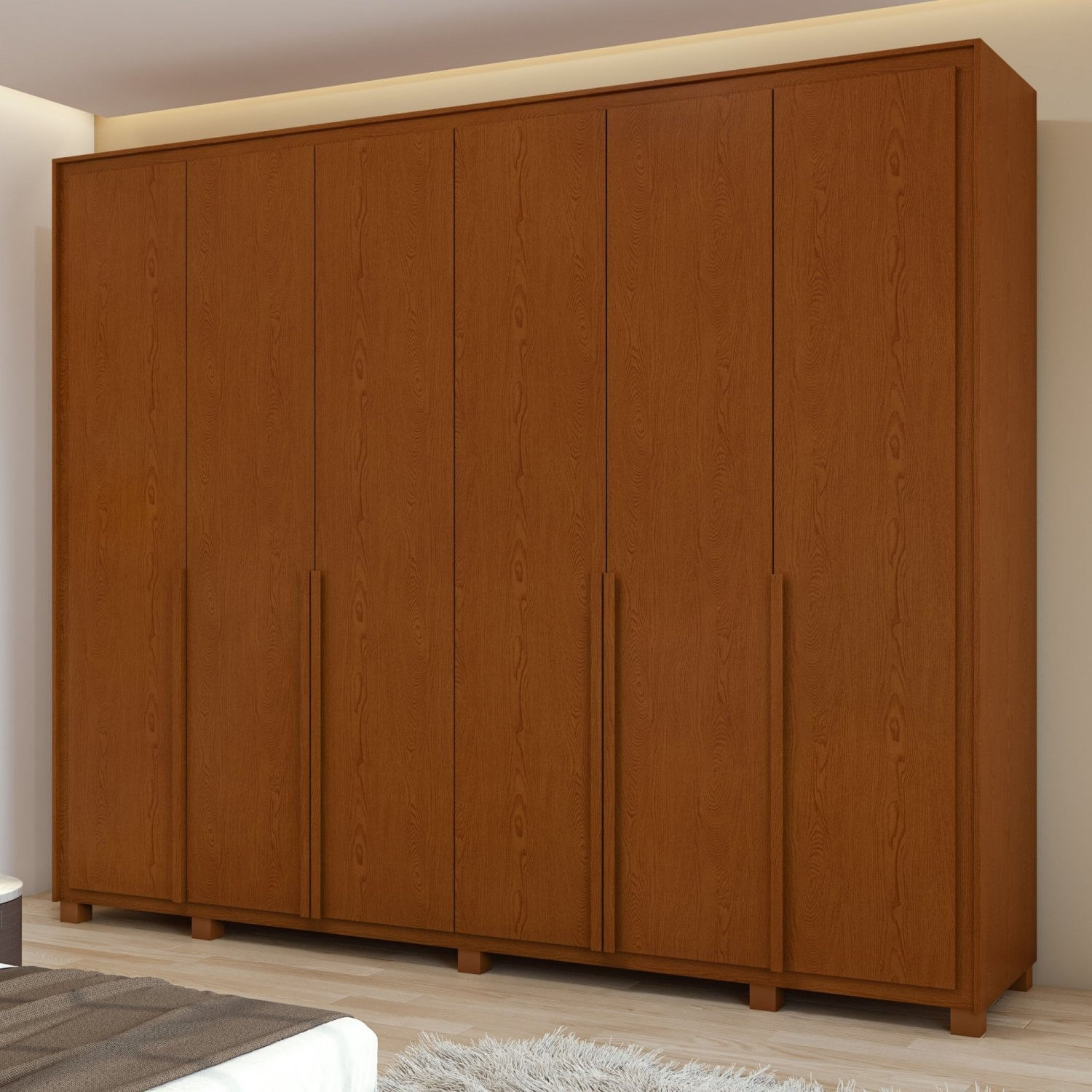 Guarda-roupa 6 Portas 6 Gavetas 100% Mdf Imperatore Com Pés