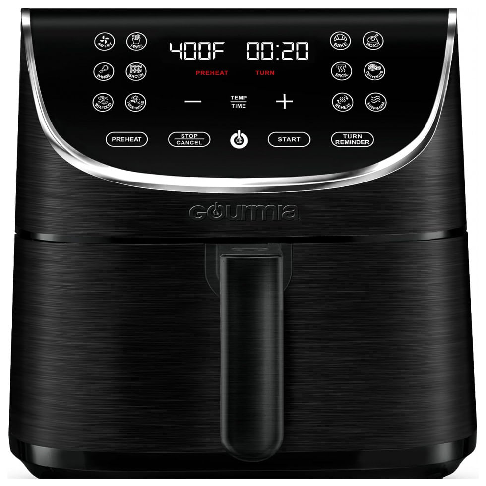 Fritadeira Eletrica Airfryer 7l De Capacidade Com Temperatura Ajustavel E Temporizador, 1700w, 110v, Gourmia Gaf716, Preto